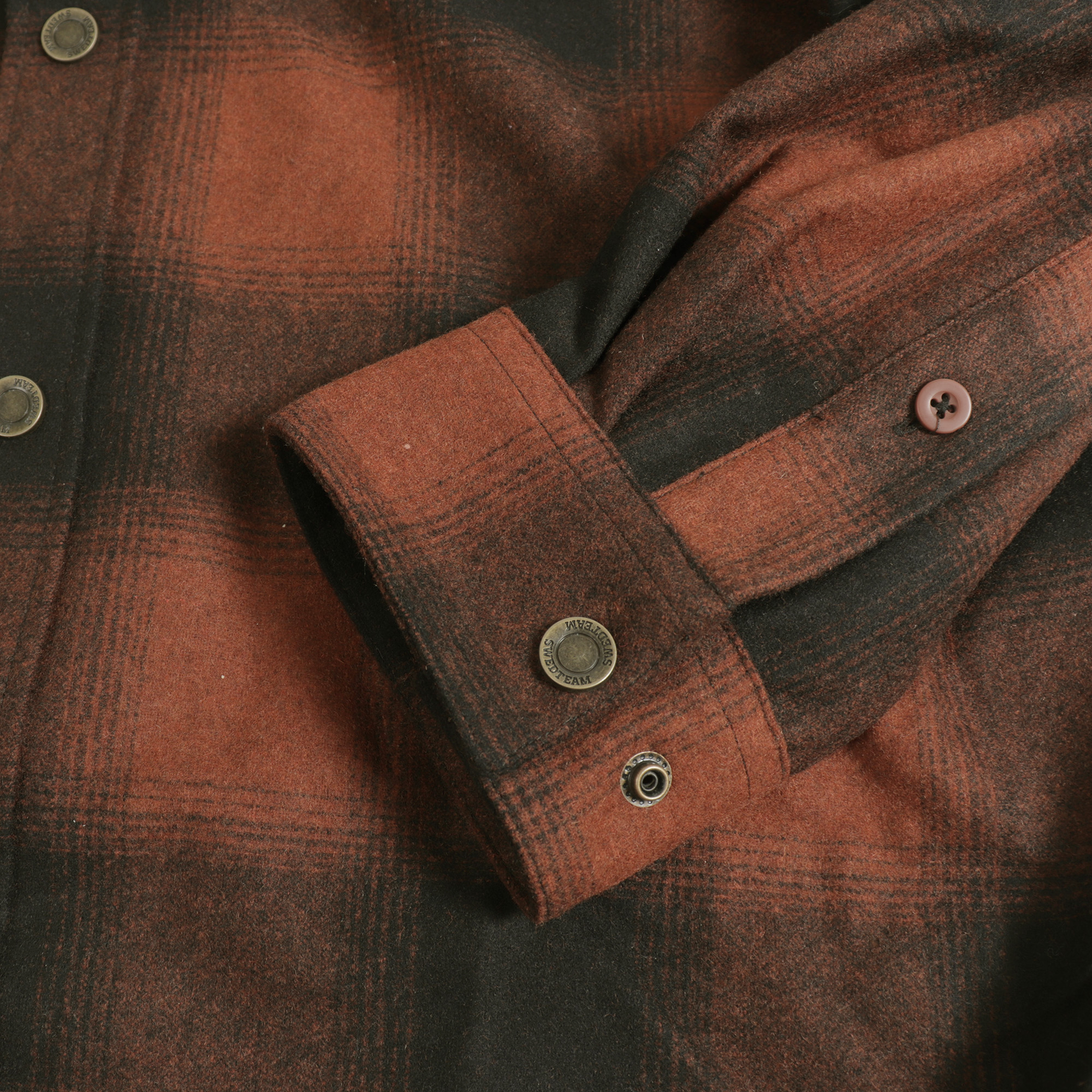 Swedteam Herren Hemd Lynx Wool Dark Orange 2XL