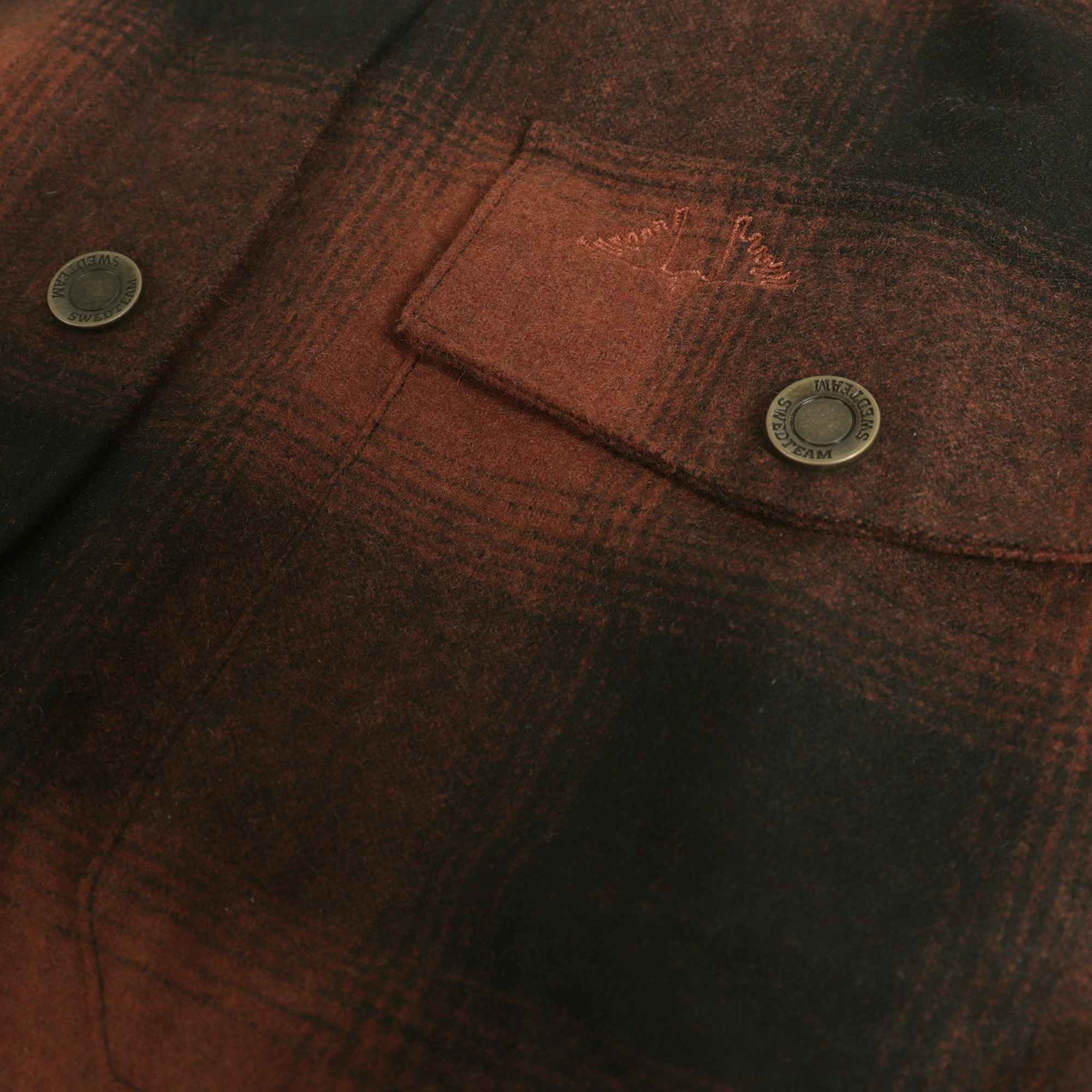 Swedteam Herren Hemd Lynx Wool Dark Orange 2XL