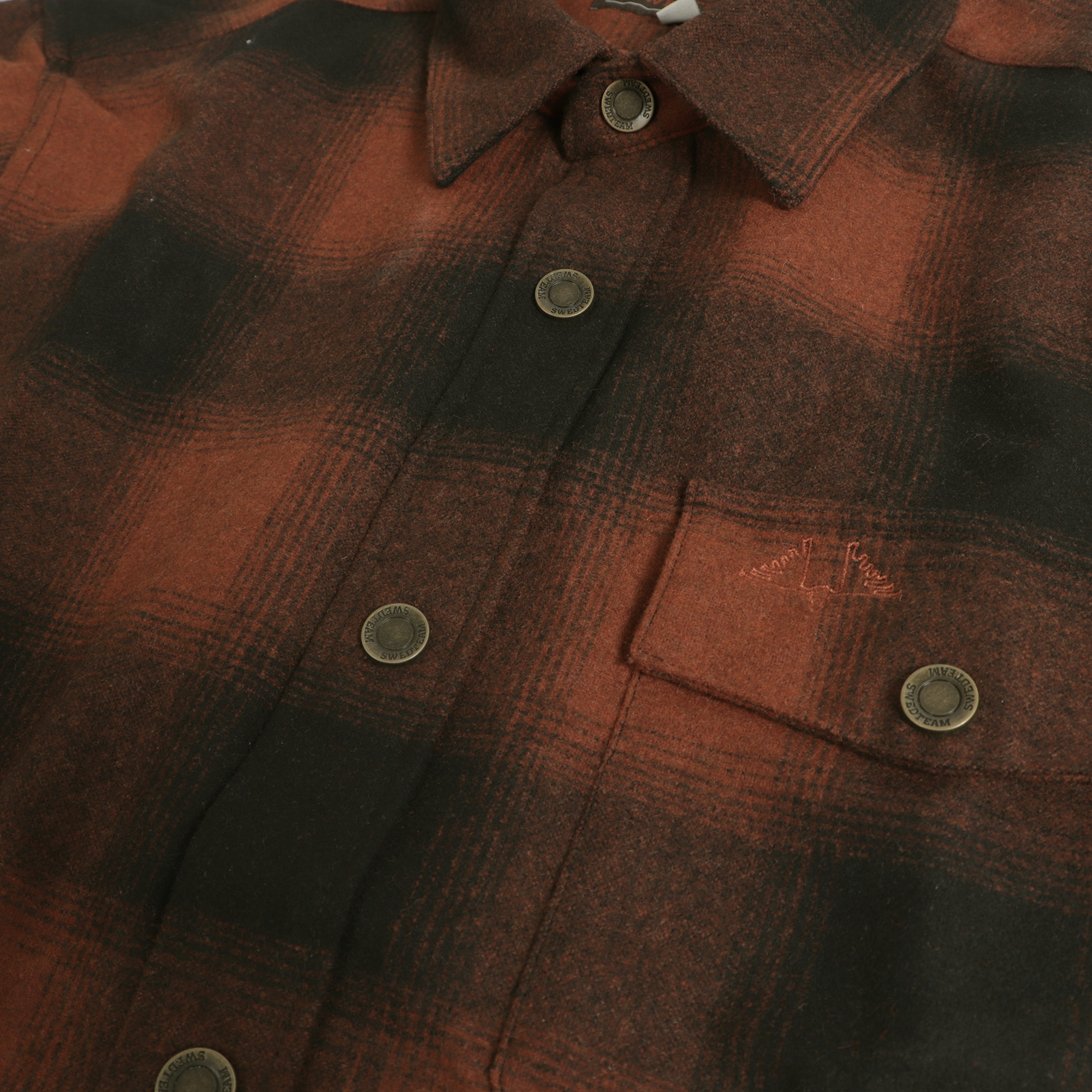Swedteam Herren Hemd Lynx Wool Dark Orange 2XL