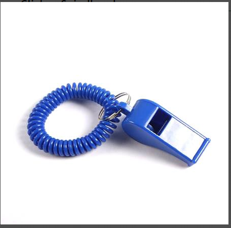 Clicker-Spiralband blau, inkl. Pfeife